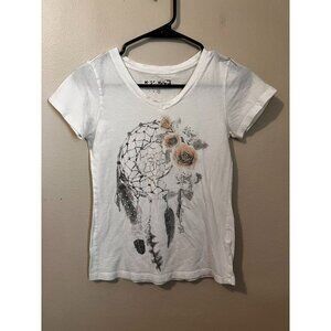 Girl's Miss Me White Dreamcatcher Tee Size L [GREAT]